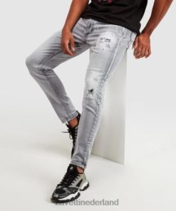 Zavetti Nederland | Zavetti Grijze wassing alessandro argento slim denim jeans ZNL48153